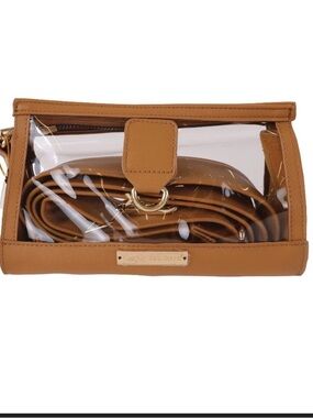 Simply Southern Clear Panel Tan Crossbody Bag with Wide Strap NWOT